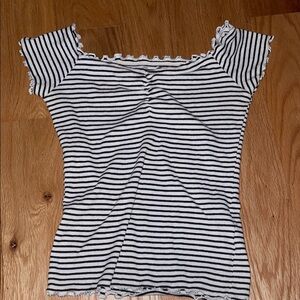 Hollister Black and White Striped Blouse